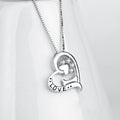 Heart-Shaped Cutout Necklace with Dog Paw Bone Pendant