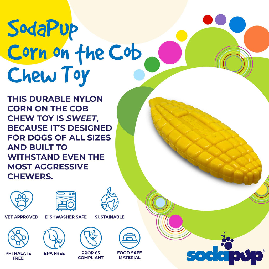 Corn on the Cob Nylon Dog Toy for Aggressive Chewers | USA Made | SodaPup