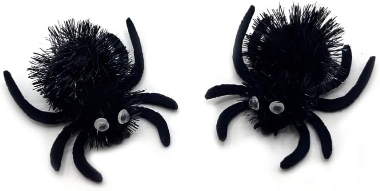 3-Pack Black Spider Cat Toys – Soft Plush Chew Toys with Interactive Web Design, Teething Boredom Relief, Indoor Play Halloween Year-Round