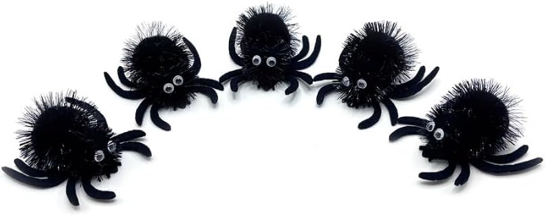 3-Pack Black Spider Cat Toys – Soft Plush Chew Toys with Interactive Web Design, Teething Boredom Relief, Indoor Play Halloween Year-Round