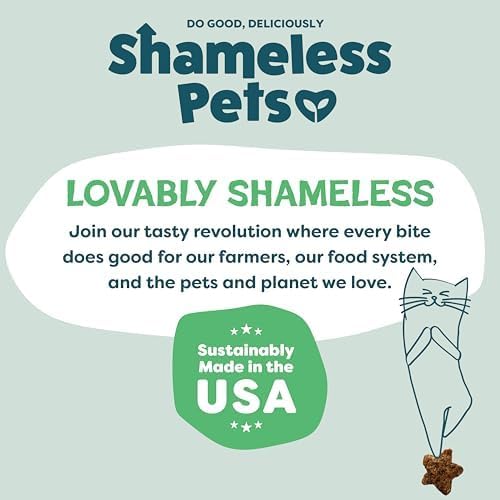 Shameless Pets Crunchy inCat Treats - Kitty Treats for Cats with Skin & Coat Support, Natural Ingredients Kitten Treats with Real Salmon, Healthy Flavored Feline Snacks - Yam Good Salmon, 1-Pk