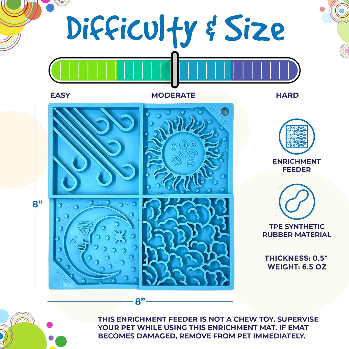 Sky eMat - Enrichment Lick Mat for Dogs and Cats | Celestial Design | SodaPup