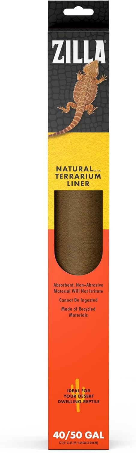 Zilla Reptile Bedding Substrate Floor Liner Brown 17.25"x35.25", Functional