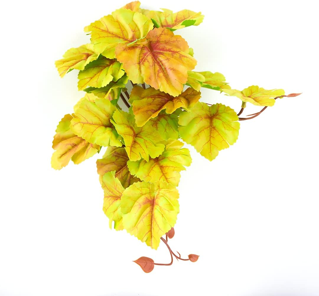 Yellow Reptile Terrarium Plants Fake Heuchera Hanging Suction Décor