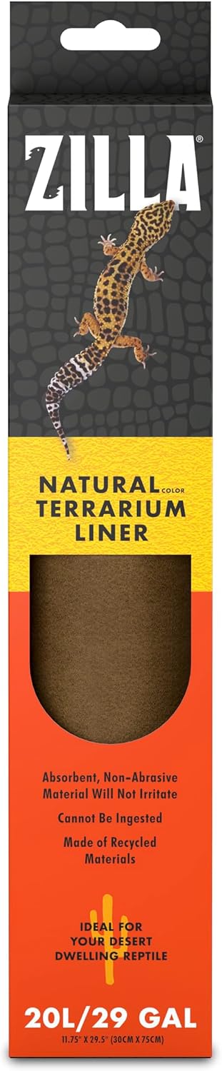 Zilla Reptile Bedding Substrate Floor Liner Brown 17.25"x35.25", Functional