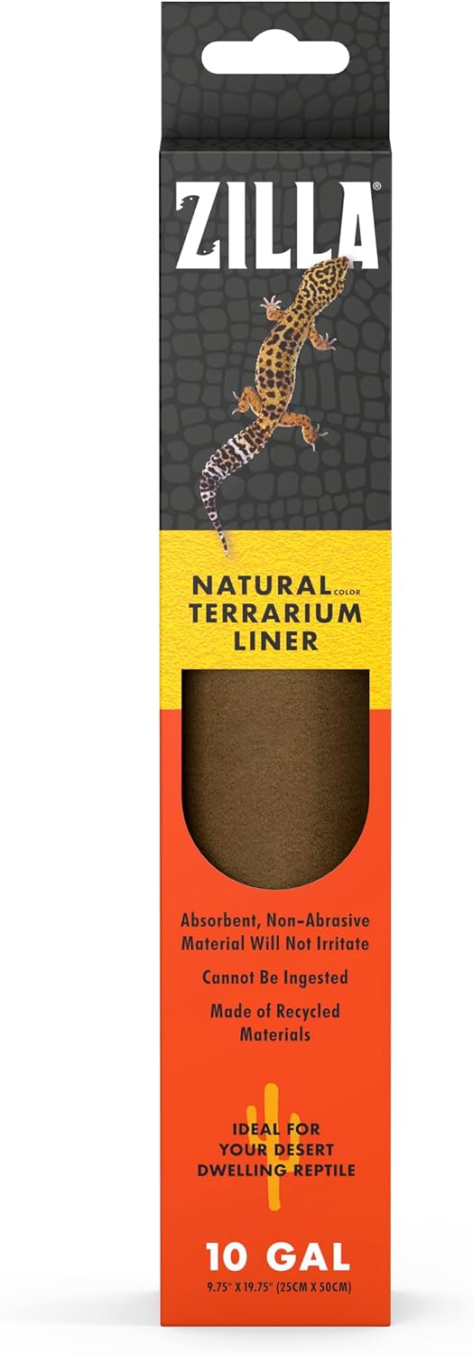 Zilla Reptile Bedding Substrate Floor Liner Brown 17.25"x35.25", Functional