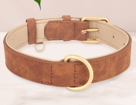 Double Leather Dog Tag Collar Holder (One Set)