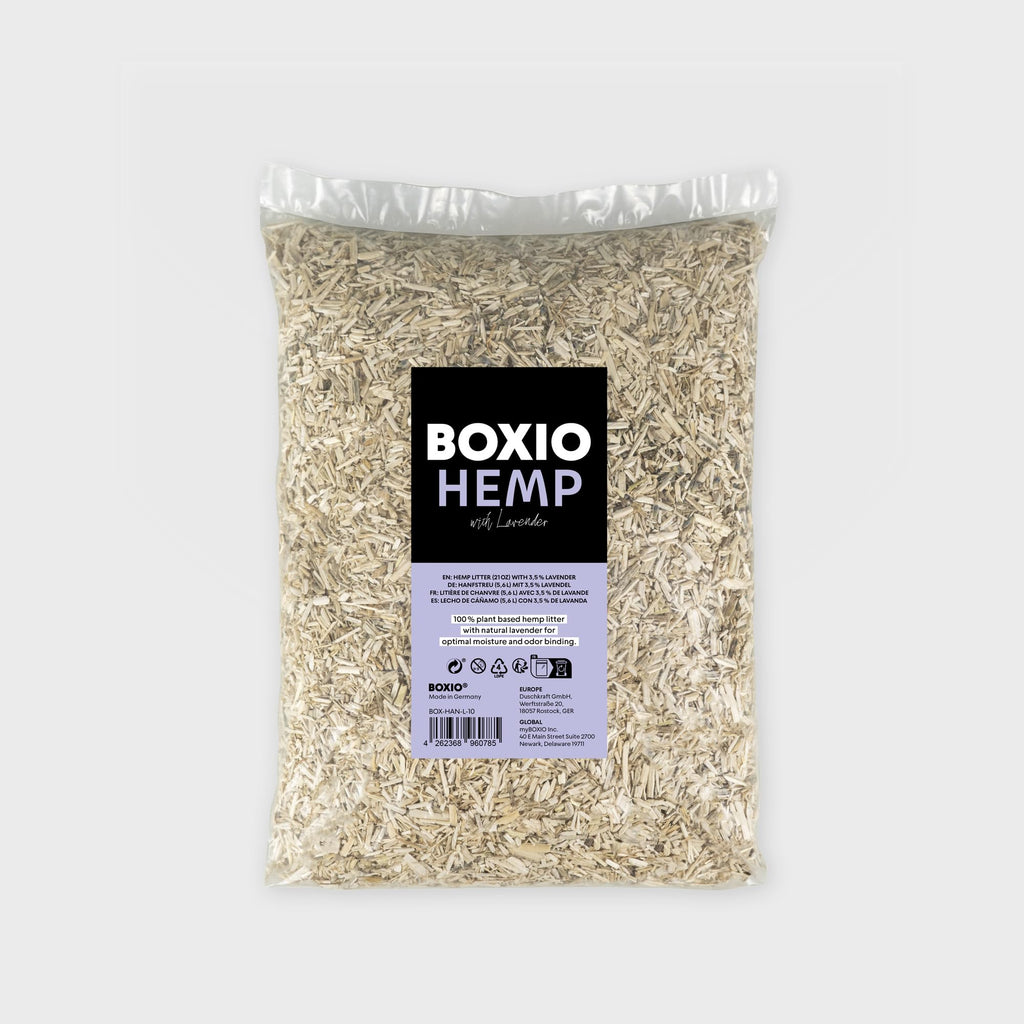 BOXIO - Hemp Lavender: 5.6 L Odour Neutraliser - Ideal for Camping Toilet Separation Toilet and Composting Toilet But Also as Rabbit Litter for Hamsters Small Animal Litter or Rabbit Litter