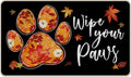 Fall Dog Paw Doormat 17x29in Wipe Your Paws Autumn Welcome Mat