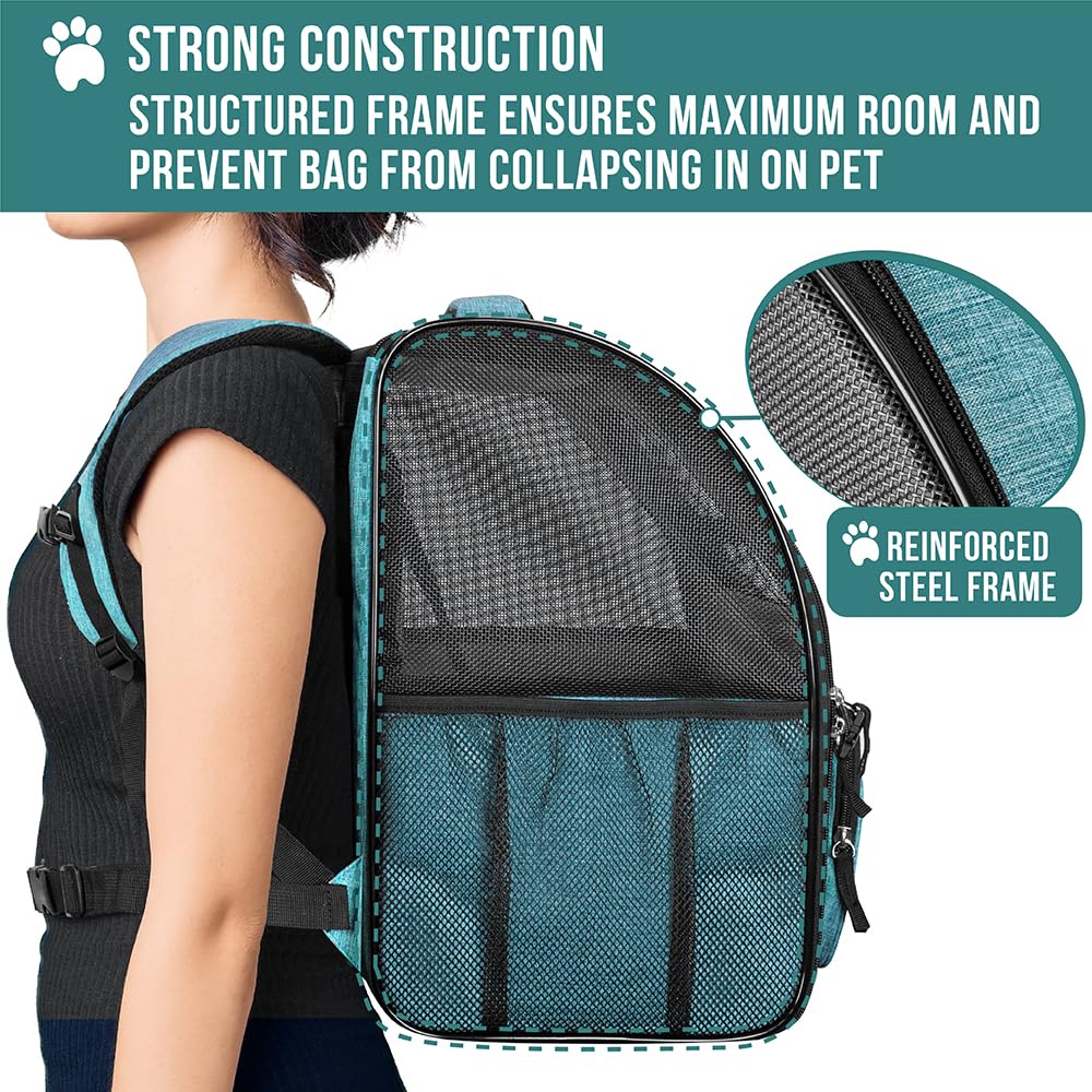 PetAmi Dog Backpack Carrier Airline Approved Cat Pet Puppy Bag, Grey