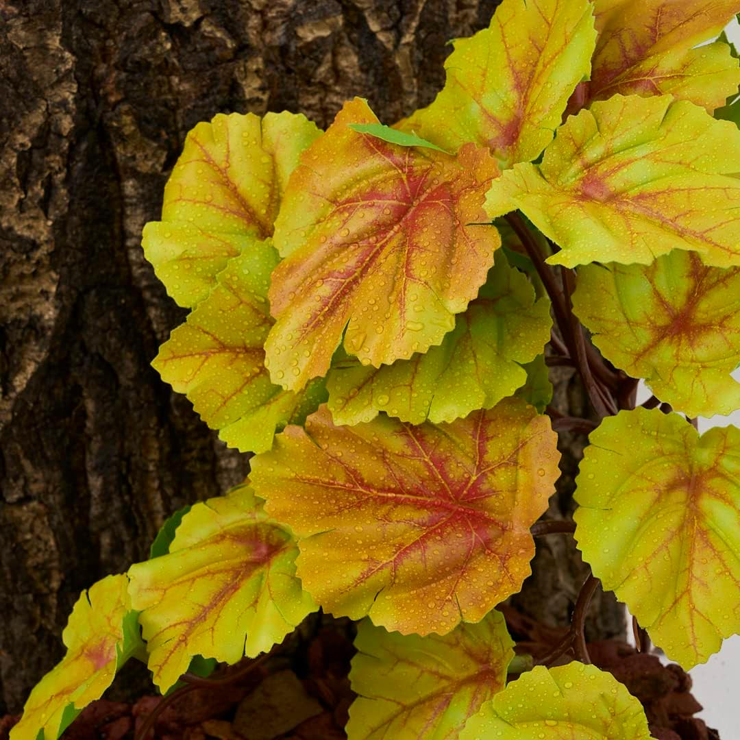 Yellow Reptile Terrarium Plants Fake Heuchera Hanging Suction Décor