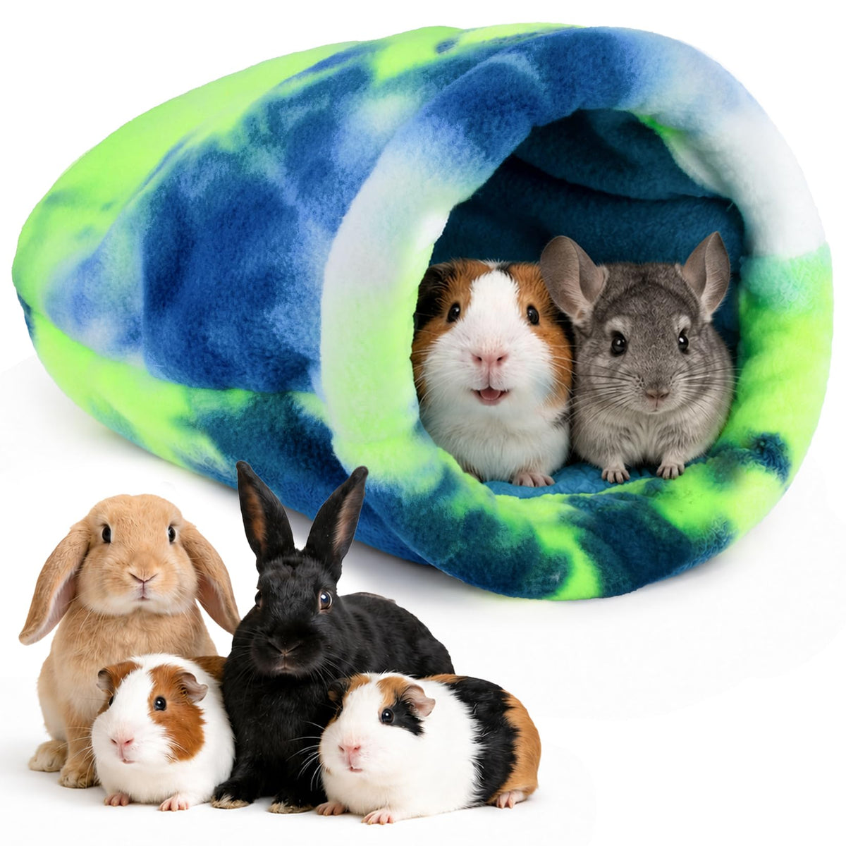 RAINFLOW Cute Guinea Pig Snuggle Sack - Fleece Small Animal Sleep Bag, Pink