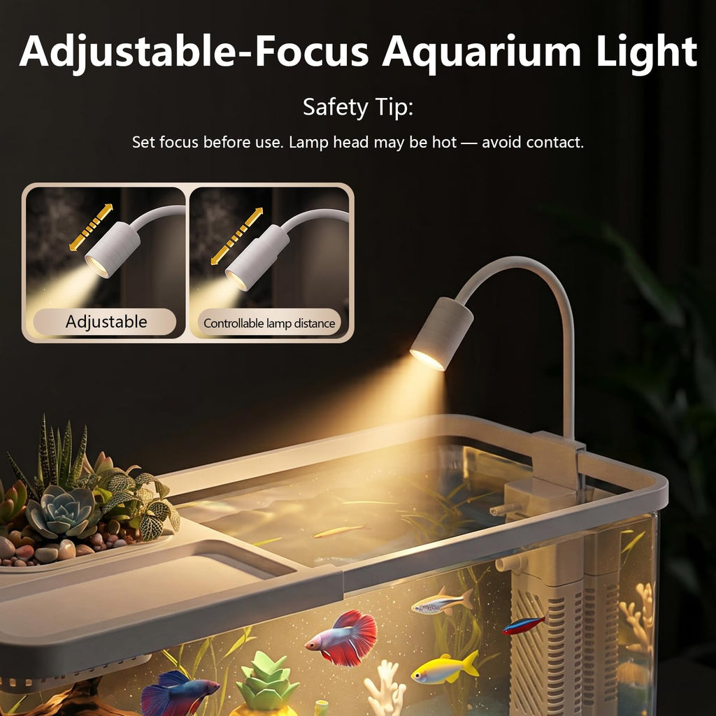 5 Gallon Fish Tank Aquarium Starter Kit with Filter and Light(Large Black)