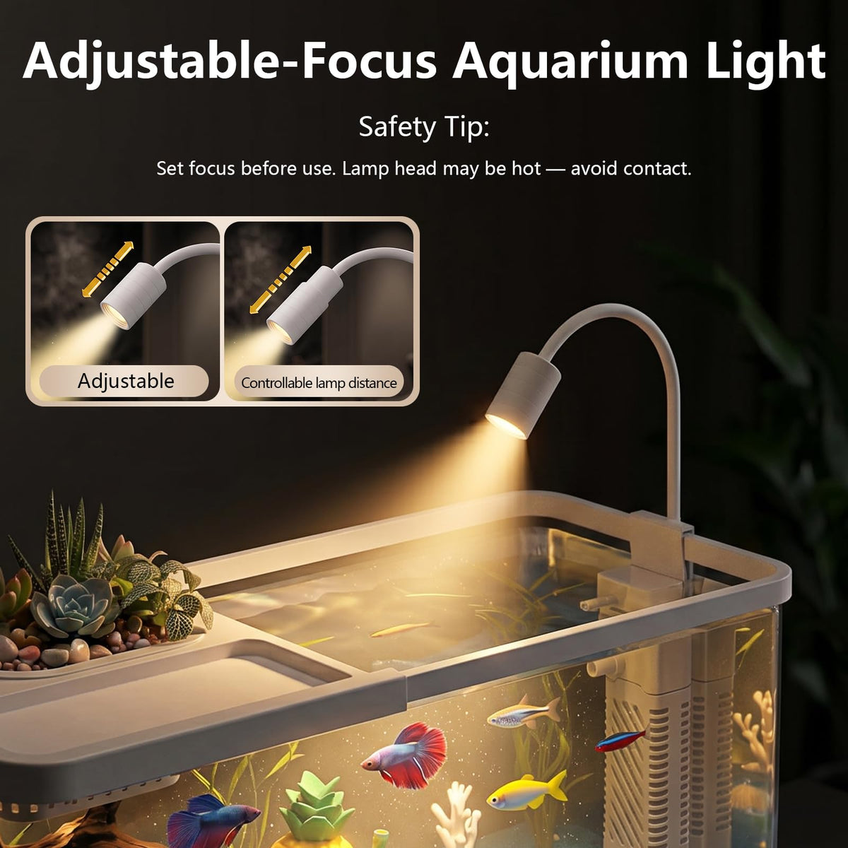5 Gallon Fish Tank Aquarium Starter Kit with Filter and Light(Large Black)