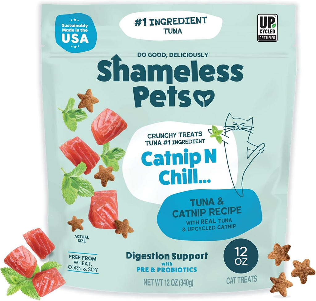 Shameless Pets Crunchy inCat Treats - Kitty Treats for Cats with Skin & Coat Support, Natural Ingredients Kitten Treats with Real Salmon, Healthy Flavored Feline Snacks - Yam Good Salmon, 1-Pk