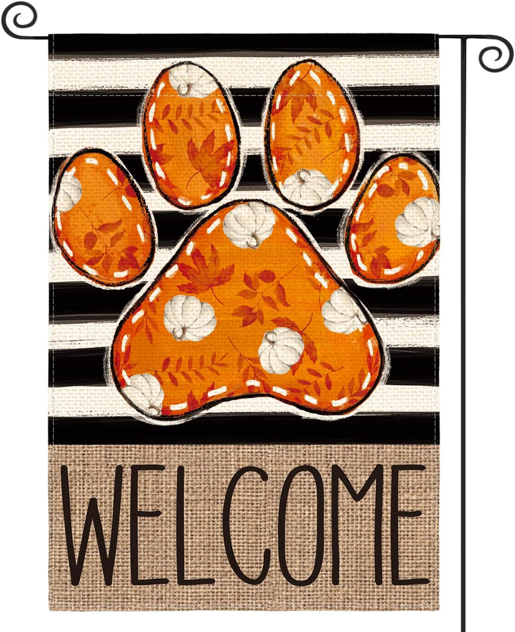 AVOIN colorlife Paw Print Fall Garden Flag 12x18 Inch Outside