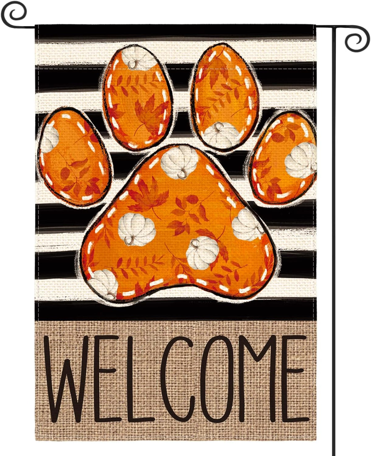 AVOIN colorlife Paw Print Fall Garden Flag 12x18 Inch Outside