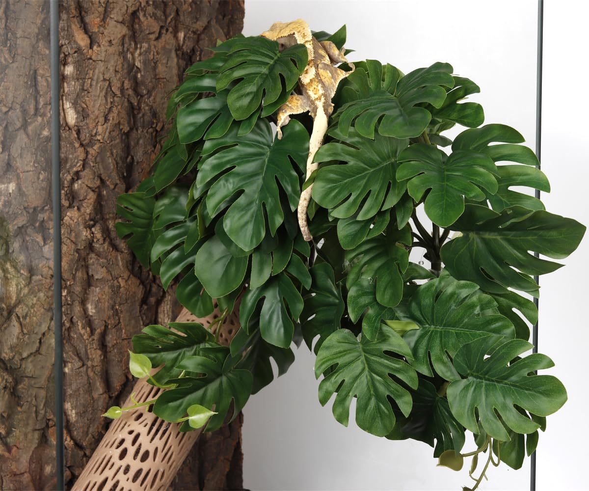 Yellow Reptile Terrarium Plants Fake Heuchera Hanging Suction Décor
