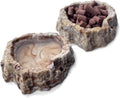 AcceLeah 2 Pack Reptile Food Bowls for Leopard Gecko Lizard Spider Scorpion