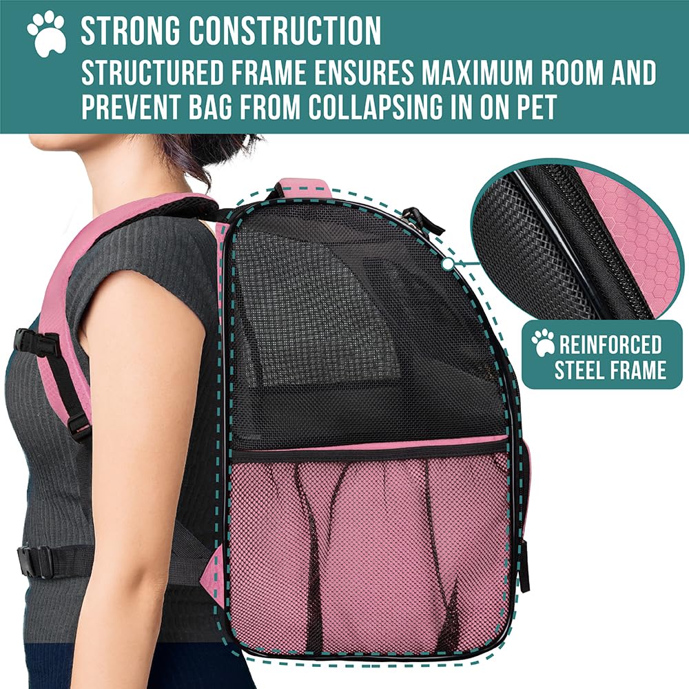 PetAmi Dog Backpack Carrier Airline Approved Cat Pet Puppy Bag, Grey