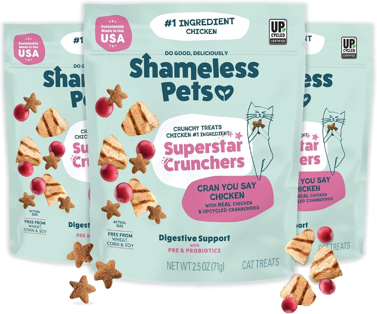 Shameless Pets Crunchy inCat Treats - Kitty Treats for Cats with Skin & Coat Support, Natural Ingredients Kitten Treats with Real Salmon, Healthy Flavored Feline Snacks - Yam Good Salmon, 1-Pk