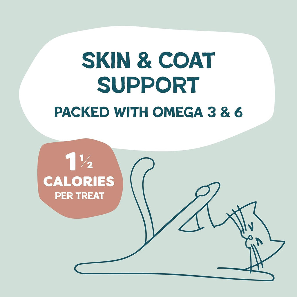 Shameless Pets Crunchy inCat Treats - Kitty Treats for Cats with Skin & Coat Support, Natural Ingredients Kitten Treats with Real Salmon, Healthy Flavored Feline Snacks - Yam Good Salmon, 1-Pk