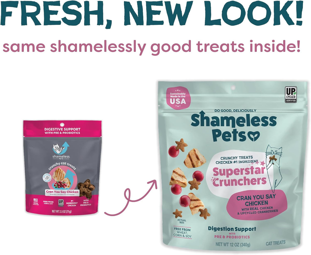 Shameless Pets Crunchy inCat Treats - Kitty Treats for Cats with Skin & Coat Support, Natural Ingredients Kitten Treats with Real Salmon, Healthy Flavored Feline Snacks - Yam Good Salmon, 1-Pk