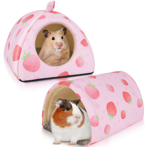 Bienbee Guinea Pig Hideout, 2 Piece Washable Set for Small Animals Small