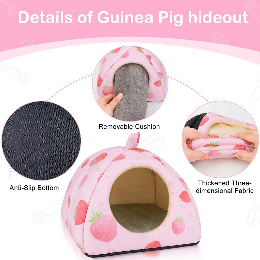 Bienbee Guinea Pig Hideout, 2 Piece Washable Set for Small Animals Small