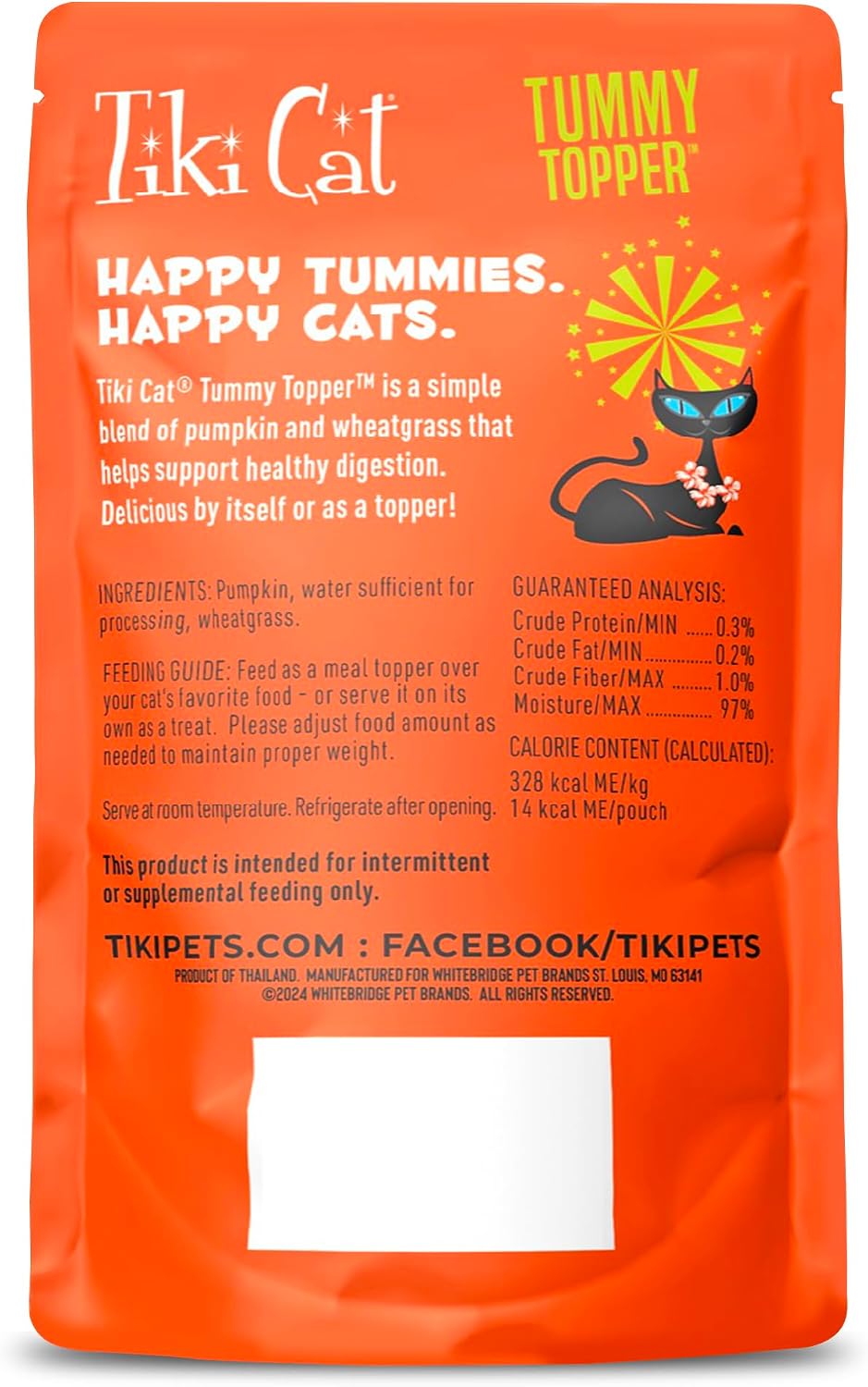 Tiki Cat Wet Food Tummy Topper, Pumpkin Recipe, 1.5 oz. Pouch (12 Count)