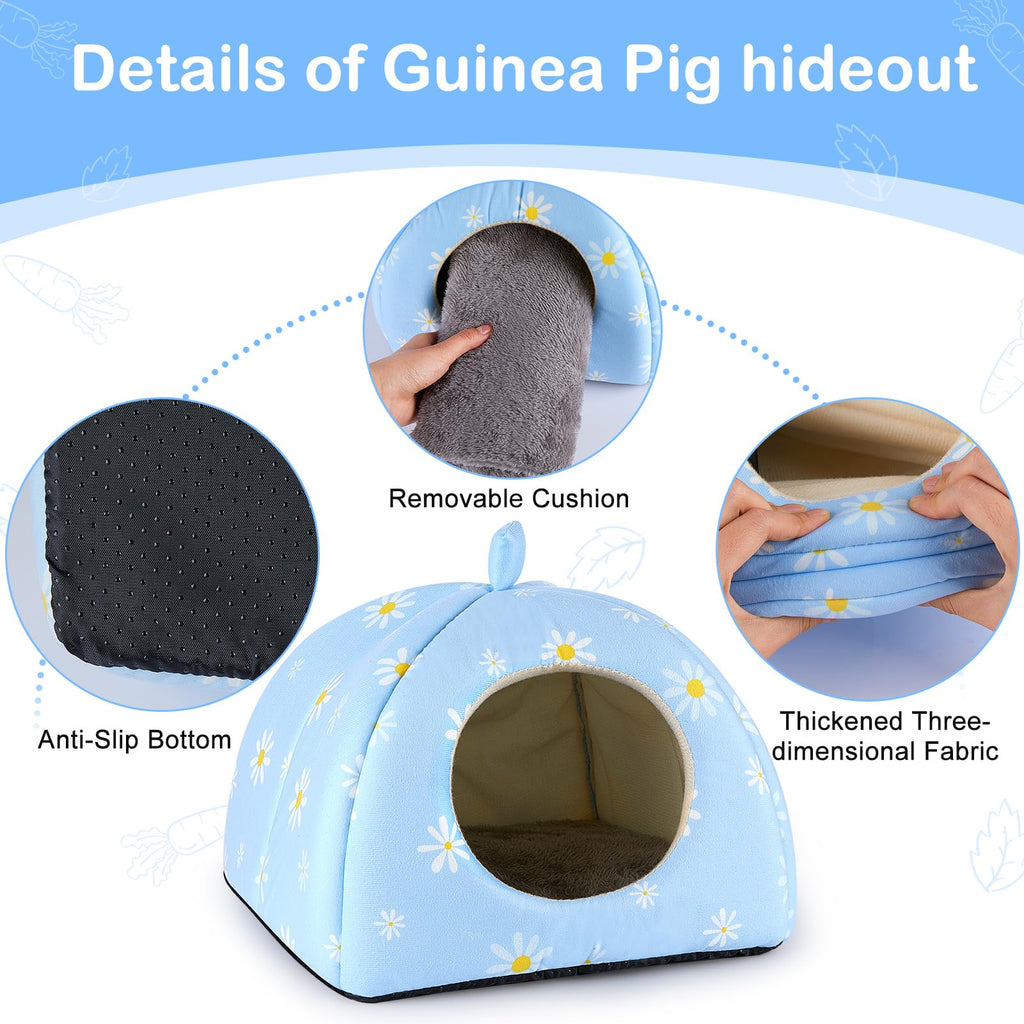 Bienbee Guinea Pig Hideout, 2 Piece Washable Set for Small Animals Small