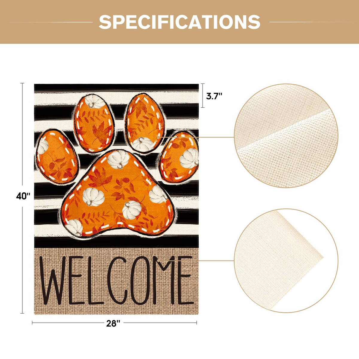 AVOIN colorlife Paw Print Fall Garden Flag 12x18 Inch Outside