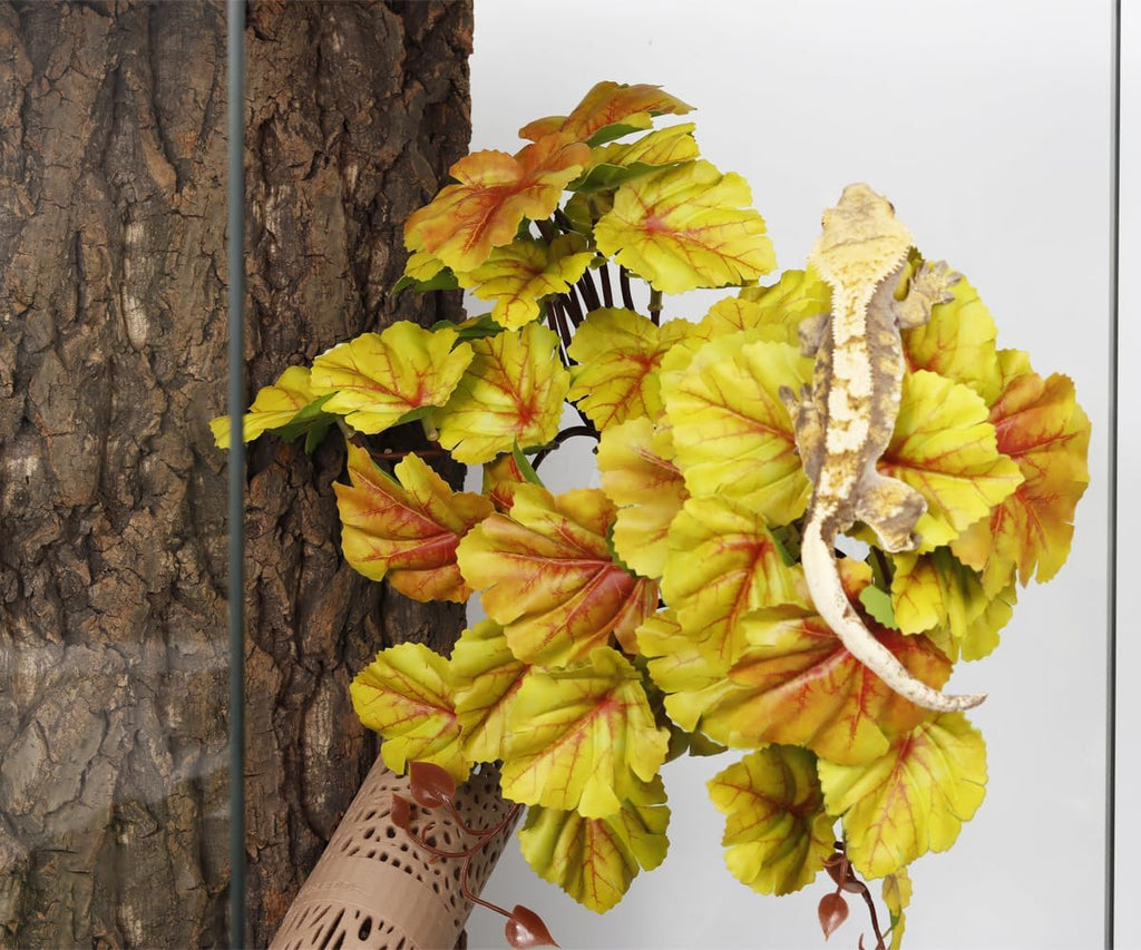 Yellow Reptile Terrarium Plants Fake Heuchera Hanging Suction Décor