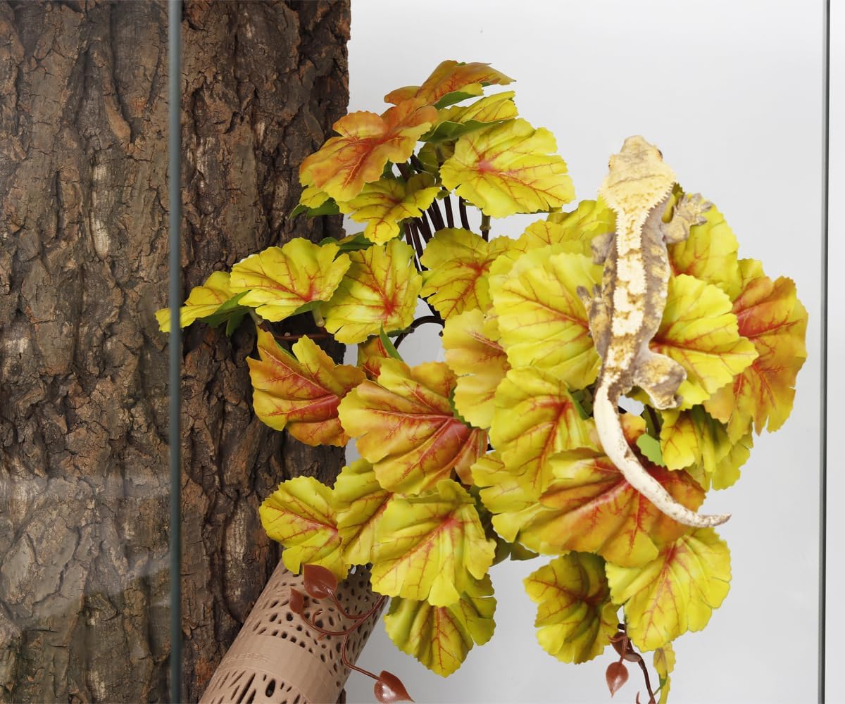 Yellow Reptile Terrarium Plants Fake Heuchera Hanging Suction Décor