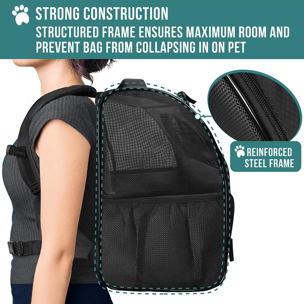 PetAmi Dog Backpack Carrier Airline Approved Cat Pet Puppy Bag, Grey