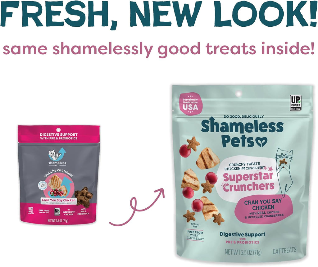 Shameless Pets Crunchy inCat Treats - Kitty Treats for Cats with Skin & Coat Support, Natural Ingredients Kitten Treats with Real Salmon, Healthy Flavored Feline Snacks - Yam Good Salmon, 1-Pk
