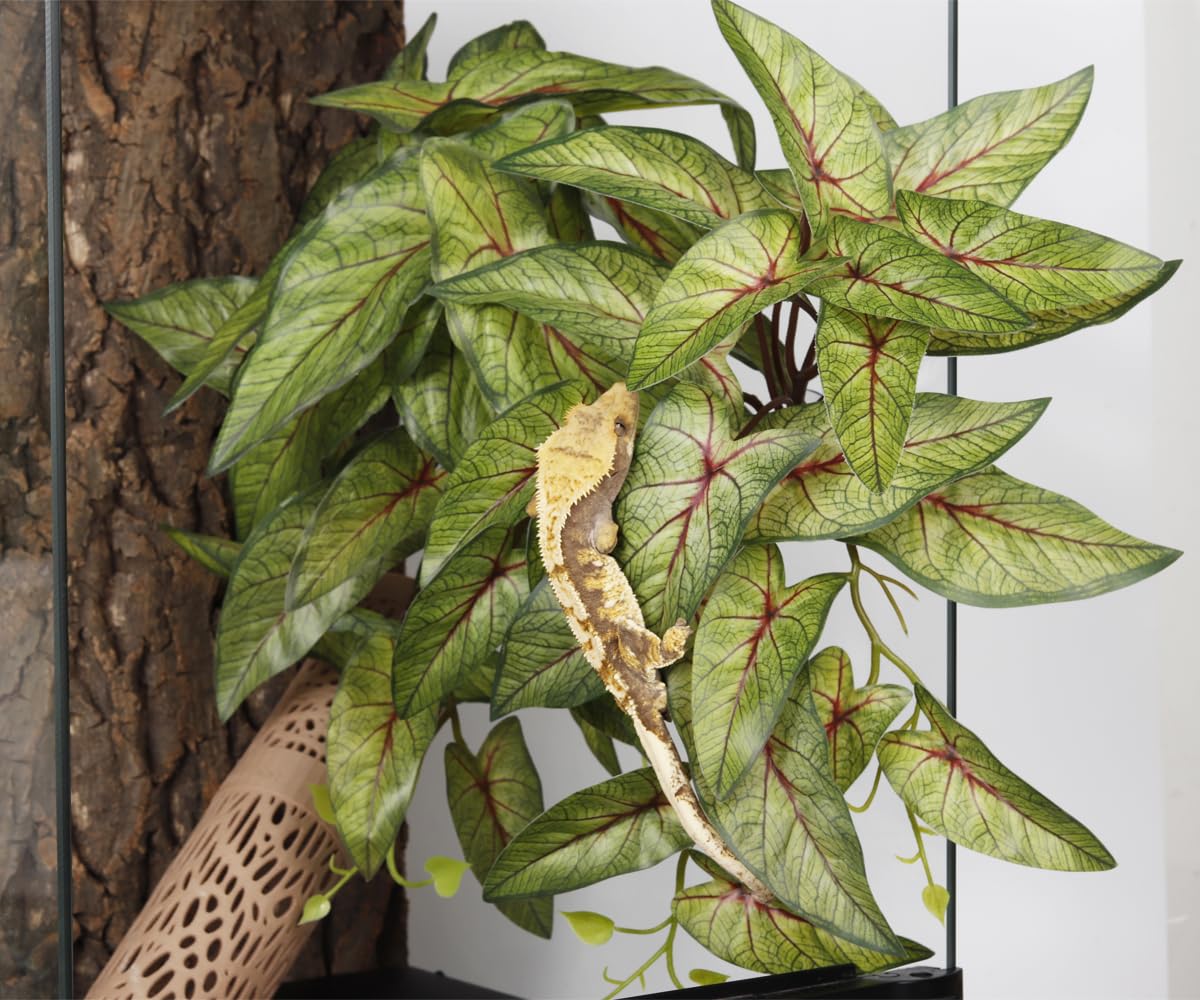 Yellow Reptile Terrarium Plants Fake Heuchera Hanging Suction Décor
