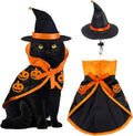Halloween Costumes for Small Cats Witch Cloak Wizard Hat Cat Halloween Accessories Pet Costumes for Pet Cat Small Dog Cosplay Party Decorations