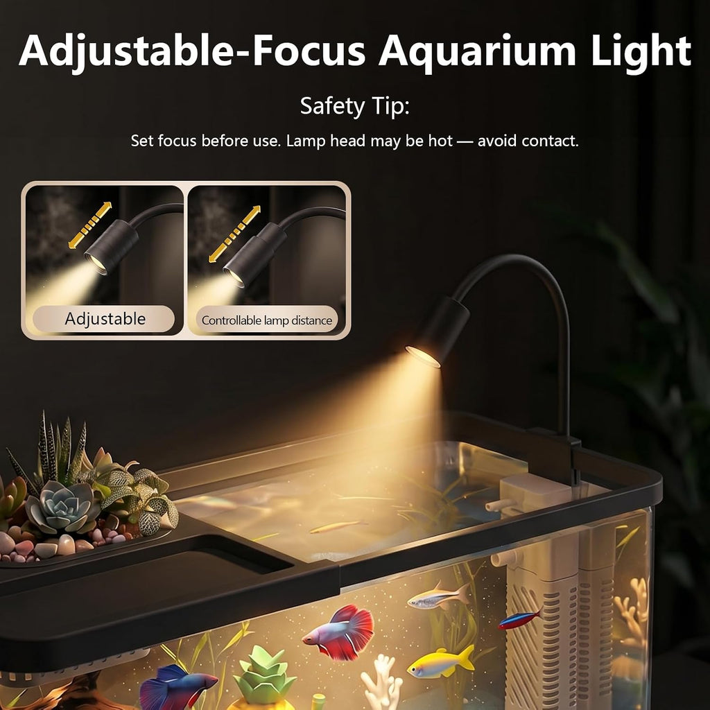 5 Gallon Fish Tank Aquarium Starter Kit with Filter and Light(Large Black)