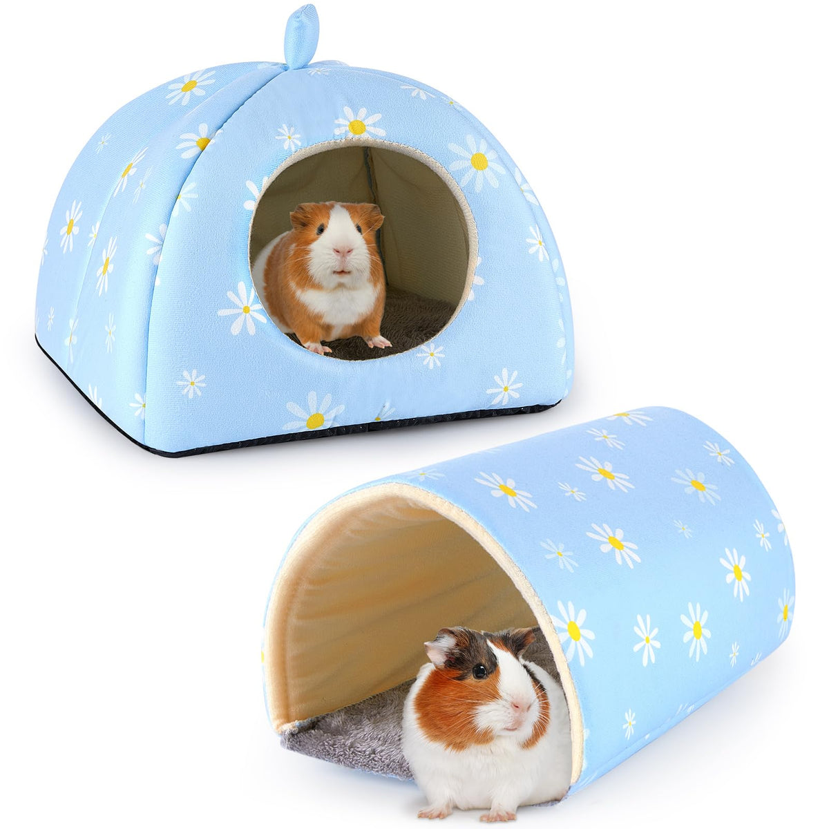 Bienbee Guinea Pig Hideout, 2 Piece Washable Set for Small Animals Small