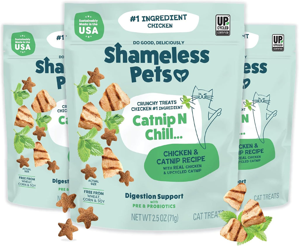 Shameless Pets Crunchy inCat Treats - Kitty Treats for Cats with Skin & Coat Support, Natural Ingredients Kitten Treats with Real Salmon, Healthy Flavored Feline Snacks - Yam Good Salmon, 1-Pk