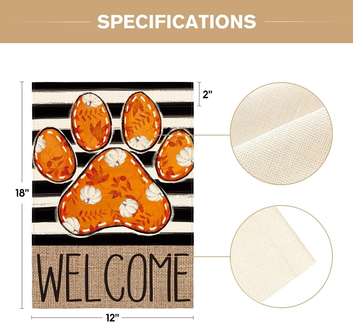 AVOIN colorlife Paw Print Fall Garden Flag 12x18 Inch Outside