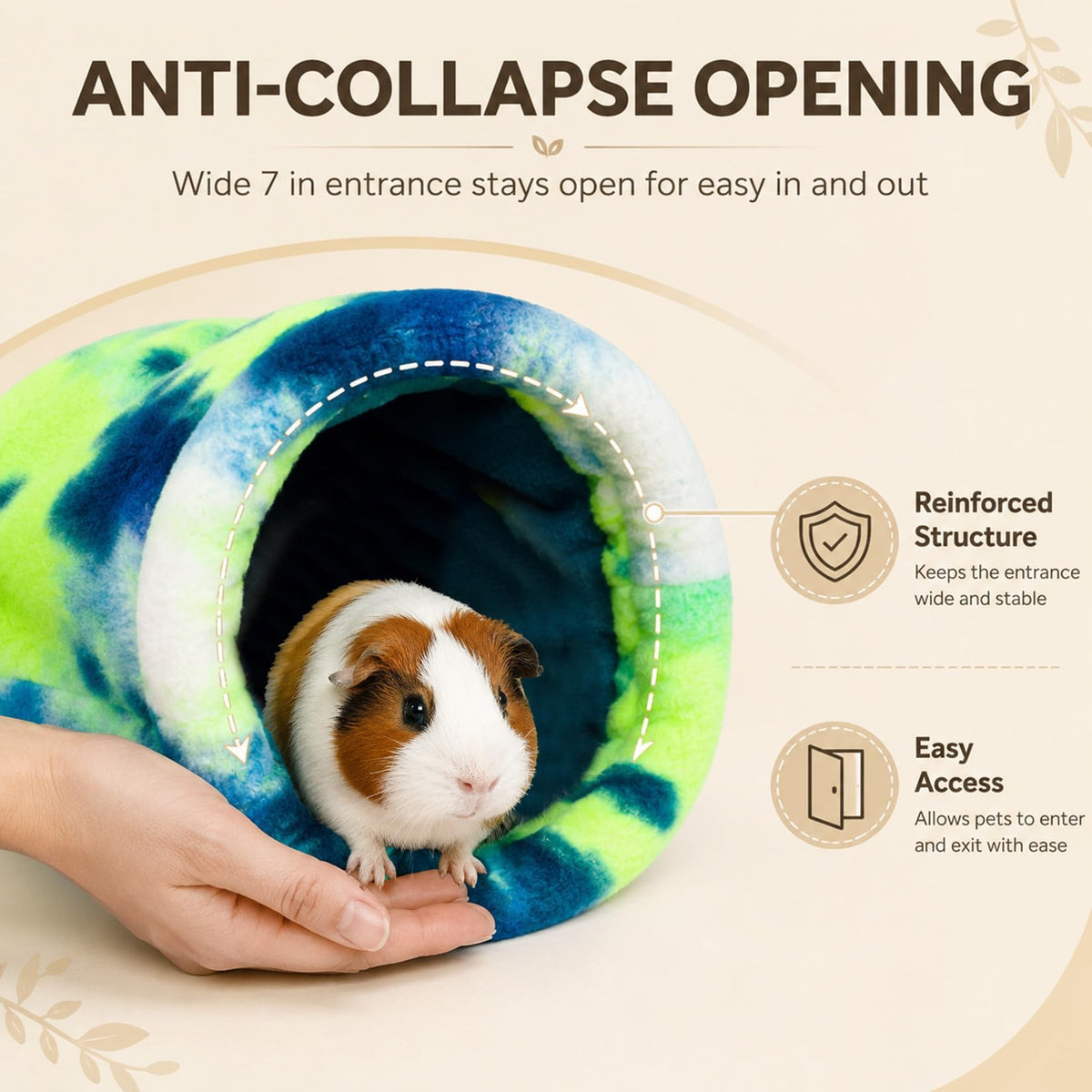 RAINFLOW Cute Guinea Pig Snuggle Sack - Fleece Small Animal Sleep Bag, Pink