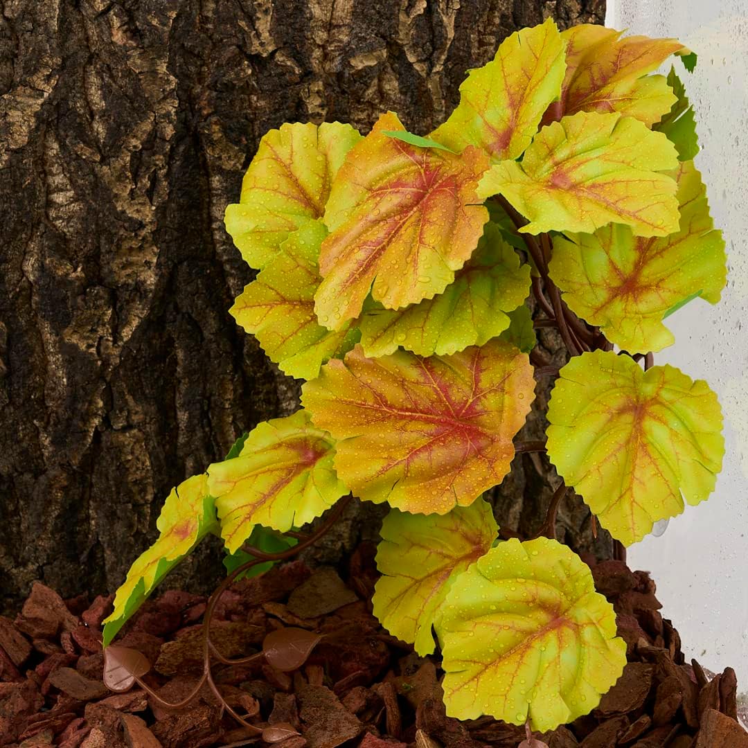Yellow Reptile Terrarium Plants Fake Heuchera Hanging Suction Décor