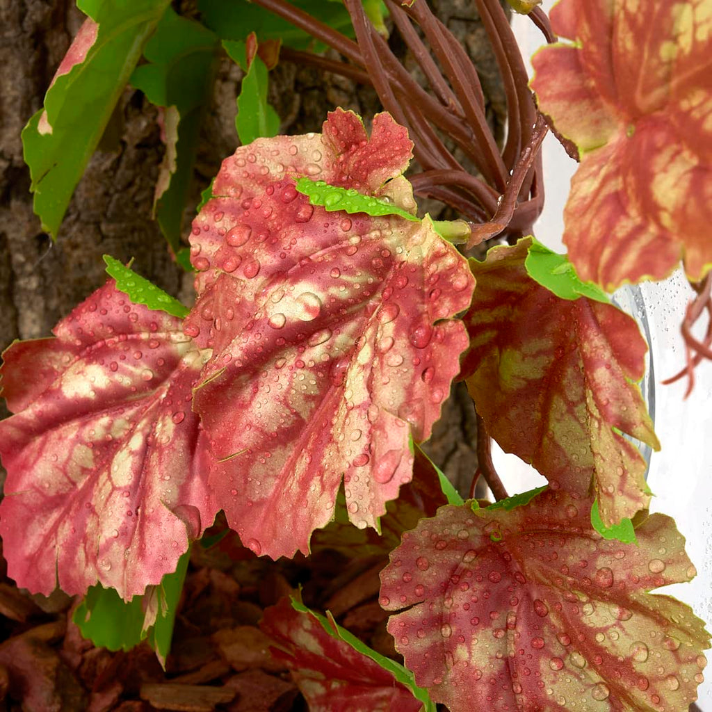 Yellow Reptile Terrarium Plants Fake Heuchera Hanging Suction Décor