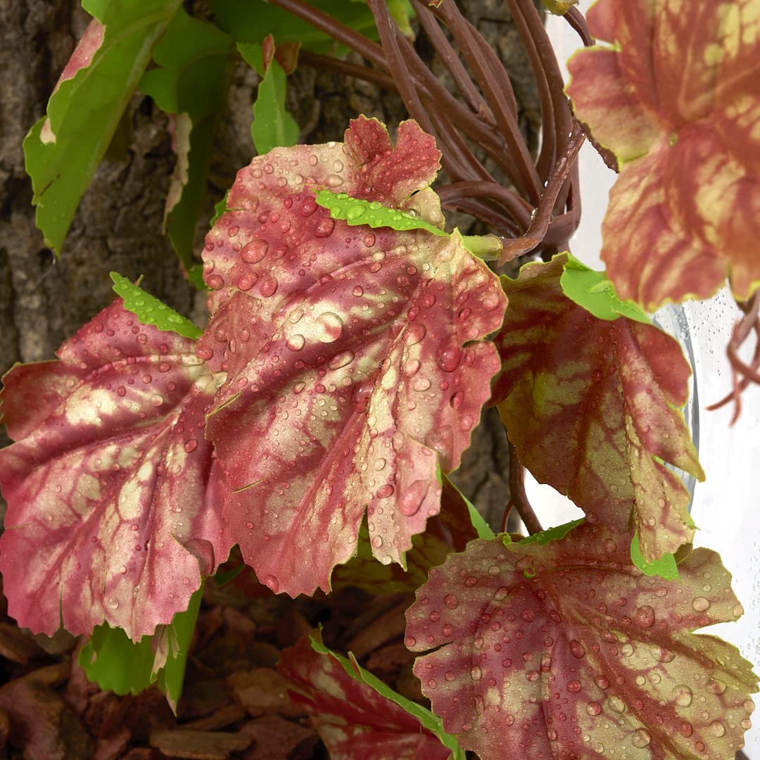 Yellow Reptile Terrarium Plants Fake Heuchera Hanging Suction Décor