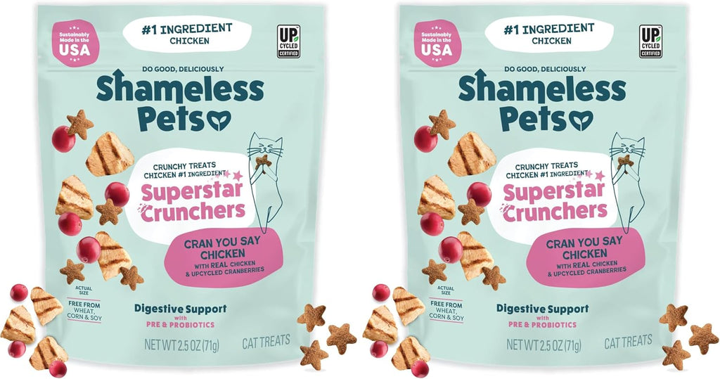 Shameless Pets Crunchy inCat Treats - Kitty Treats for Cats with Skin & Coat Support, Natural Ingredients Kitten Treats with Real Salmon, Healthy Flavored Feline Snacks - Yam Good Salmon, 1-Pk
