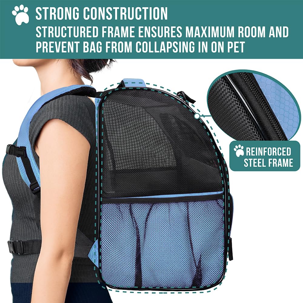 PetAmi Dog Backpack Carrier Airline Approved Cat Pet Puppy Bag, Grey