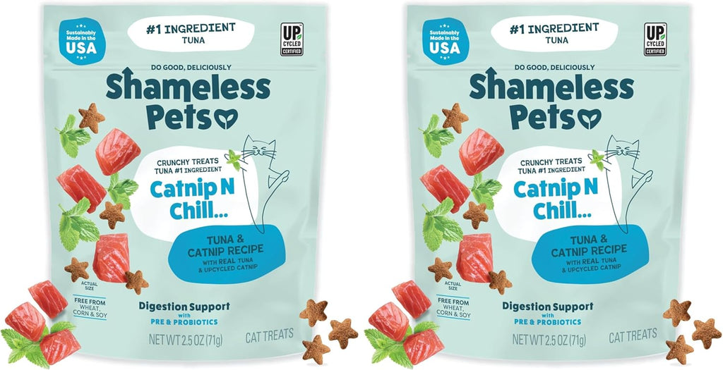 Shameless Pets Crunchy inCat Treats - Kitty Treats for Cats with Skin & Coat Support, Natural Ingredients Kitten Treats with Real Salmon, Healthy Flavored Feline Snacks - Yam Good Salmon, 1-Pk