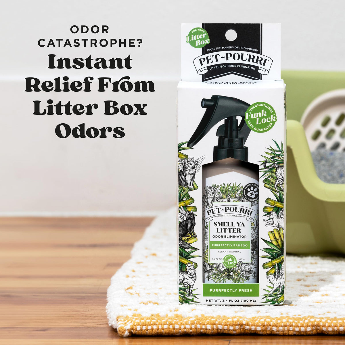 Pet-Pourri Smell Ya Litter Cat Litter Deodorizer Spray, Bamboo 10 Ml